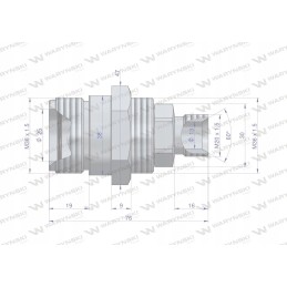 Vožtuvo lizdas m20x1 5 prisukti zsr6m20gnk waryns