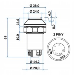 Tas pats „Lamborghini“ maitinimo jungiklio mygtukas