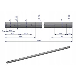Rotacinės vejapjovės varomasis velenas