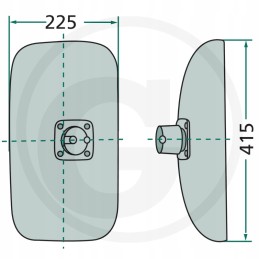Nešildomas veidrodis 415 x 225 mm