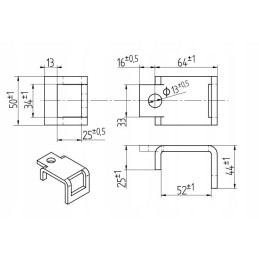 Dantų dangtelis 32x10 bagra profiliui 50x15 1417 00