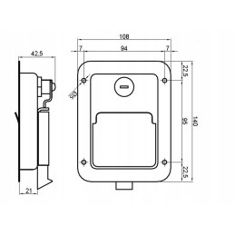Užrakto rankenos uždarymo konteinerio durelių dėžė