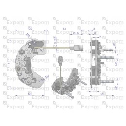 Generatoriaus diodo lygintuvas ax230000 ex260000 ax