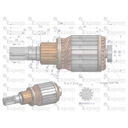 Magneton tipo starterio rotorius 9142722 12v mėlynas
