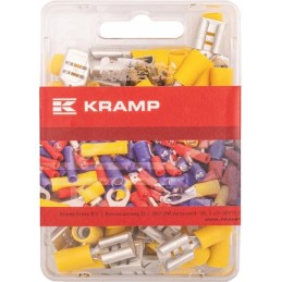 Kabelio galas yra plokščias geltonas dangtelis