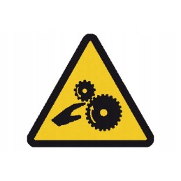 Wb250298 lipdukas įspėja besisukančius krumpliaračius