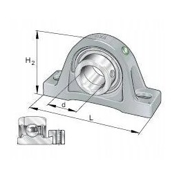 Sukomplektuotas guolis su vertikaliu korpusu