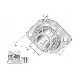 Sukomplektuotas guolis su ovaliu korpusu