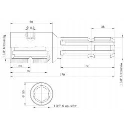 Kardaninio veleno reduktorius su tvirtinimo anga