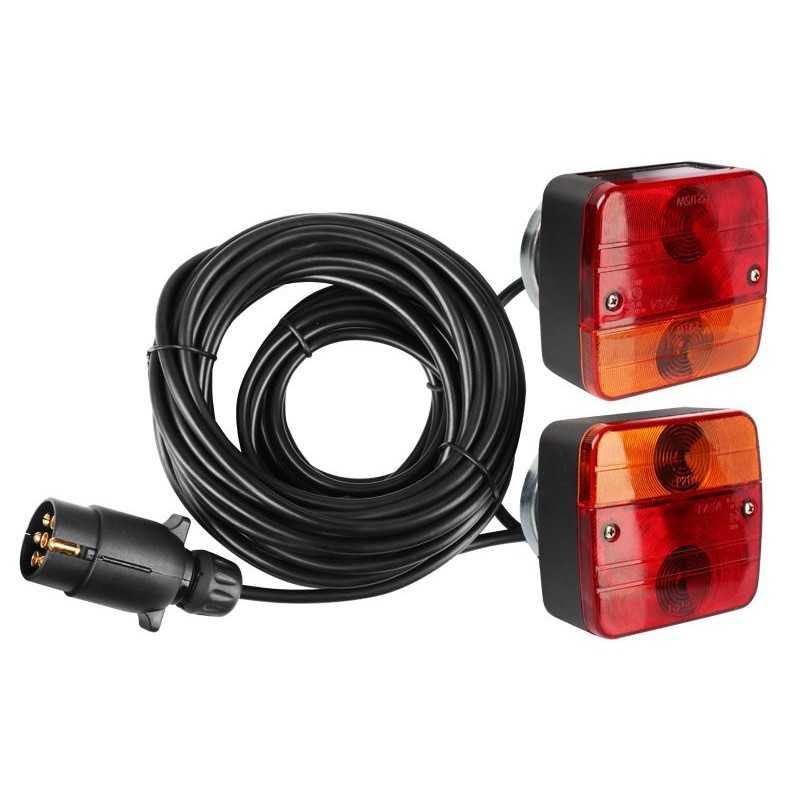 Lempos komplektas su magnetu, 7-5m laidas priekabai