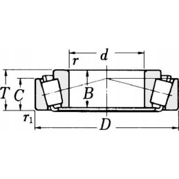 Kūginis ritininis guolis 40x90x35 25mm Timken 32308 Timken