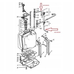 Apatinis vamzdis į t 25 nusodinimo baką
