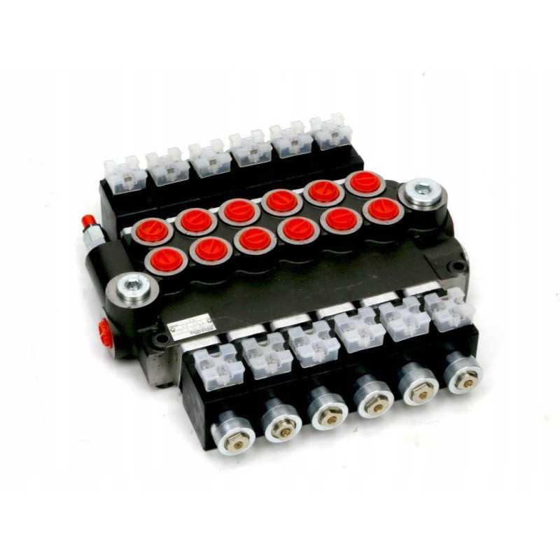 6 sekcijų hidraulinis skirstytuvas, valdomas elektroniniu būdu