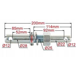 Apatinės trauklės kaištis 28 22x200 mm 1 kategorija 2