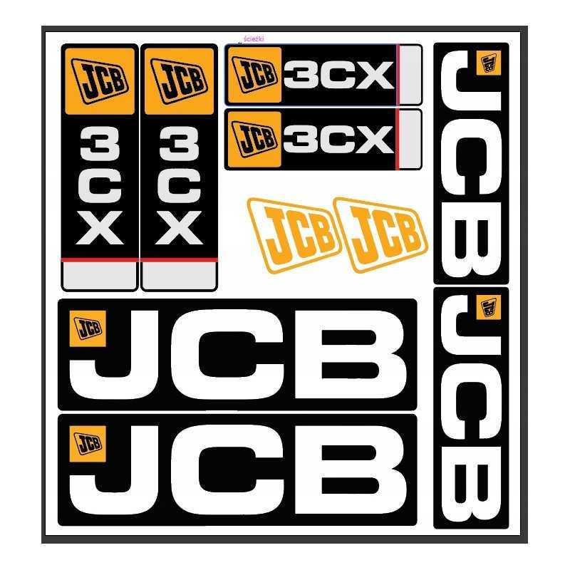 Seno tipo JCB 3CX gaubto logotipo lipdukas