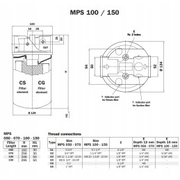 Hidraulinis linijinis grįžtamasis filtras 1 1 4 cs 100 p10a