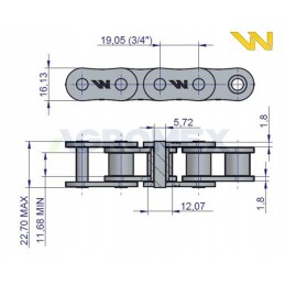 Ritininė grandinė 12b1 72 grandys sipma anna warynski