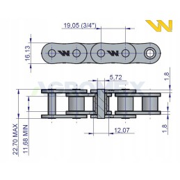 Ritininė grandinė 12b1 72 grandys sipma anna warynski