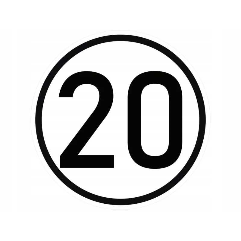Laminuotas lipdukas greičio apribojimas v2 20 km h dalis