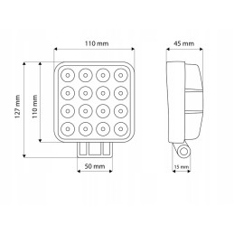 16 LED darbinė halogeninė lempa 48w 12v 24v prožektorius