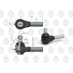 Trumpa kairioji rutulinė jungtis, sriegiuota, su veržle