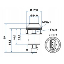 GTV kovinio stabdymo jungiklio mygtukas mf 3777568m2