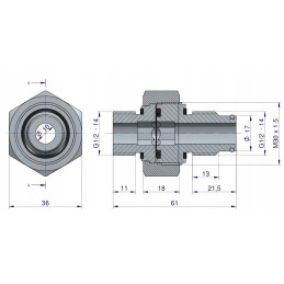 Slėgio įvorė, jungianti skirstytuvus 40l 1 2