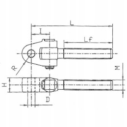 Šarnyrinis viršutinės trauklės galas m36x4 l 32 mm