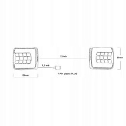 LED galinis žibintas 4 funkcijos 2x25led 12 24v 2 vnt