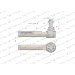 Vairo šarnyras 195mm m24x1 5 3429731m1 moto