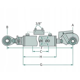Viršutinė jungtis su kabliu ir galvute 650 890 cat 3 3