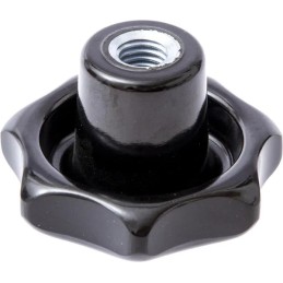 Žvaigždinė rankenėlė m12x63, juoda fenolio derva