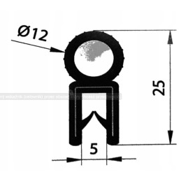 Sustiprintas guminis tarpiklis traktoriaus lango kraštui