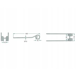 Rotacinio grėblio noragas 10x110x