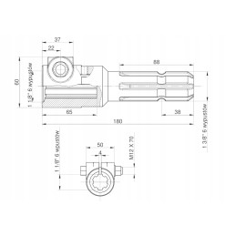 Reduktoriaus kardaninio veleno adapteris varžtui 1 1 8 6