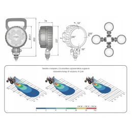 LED darbo lempa wesem reflektorius 25w 2000lm crc3c