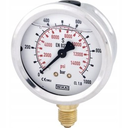 Glicerino manometras 63 mm 0 1000 bar dugnas 1 4 coliai