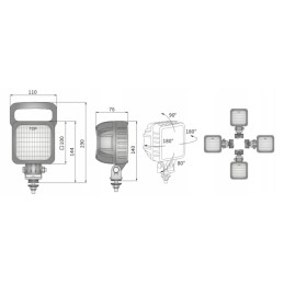 LED darbo lempa wesem reflektorius 25w 2000lm led2