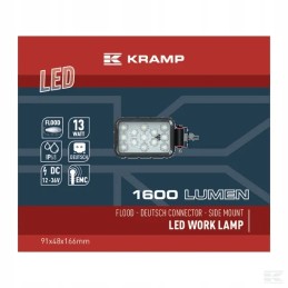 Stačiakampė LED darbo lempa 13w 1600lm 12 36v