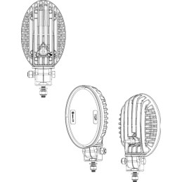 Ovali LED darbinė lempa 24w 2240lm prožektorių šviesa