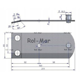 Ašmenų laikiklis fella km166 rotorinei žoliapjovei