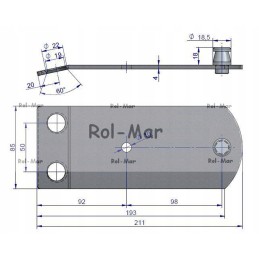 Ašmenų laikiklis fella km166 rotorinei žoliapjovei