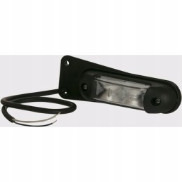 Plonas šviestuvas su baltu ir raudonu laikikliu