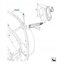 Dešiniojo veidrodėlio rankena new holland t5 t6 t7 47922738