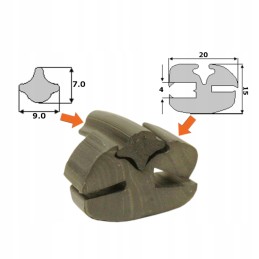 Stiklo sandariklis 20x15 su pleištu 9x7mm t 25