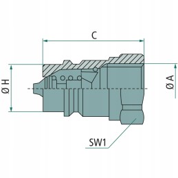 Greitesnis 3 8 colių dn10 300 barų greitosios jungties kištukas