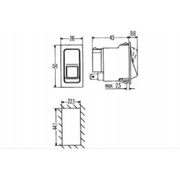 Įjungimo / išjungimo jungiklis su užraktu išjungtu 2 kontaktų 444167