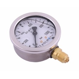 Glicerino manometras m63 0 1000 bar dugno jungtis