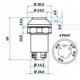 Priekinių darbinių žibintų jungiklio mygtukas mf