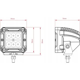 Kvadratinė LED darbo lempa 18w 1620lm 10 30v